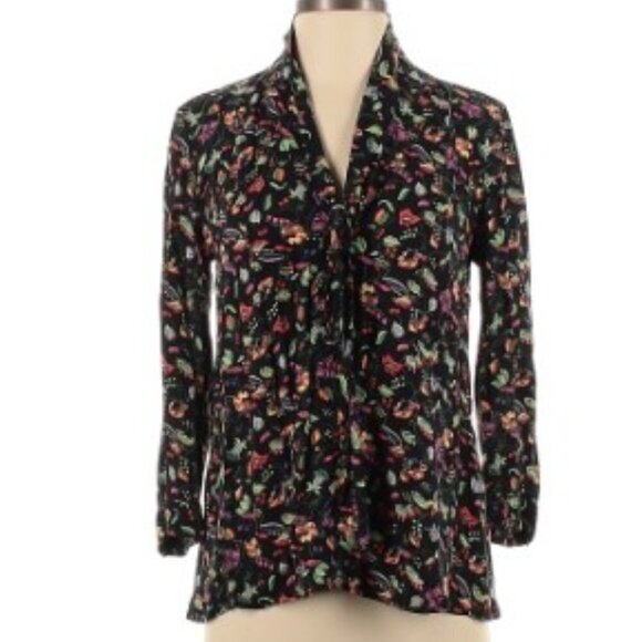 52 Conversation by Anthropologie Floral Shirt with Neck Tie Button Down Size 6 - Picture 1 of 6